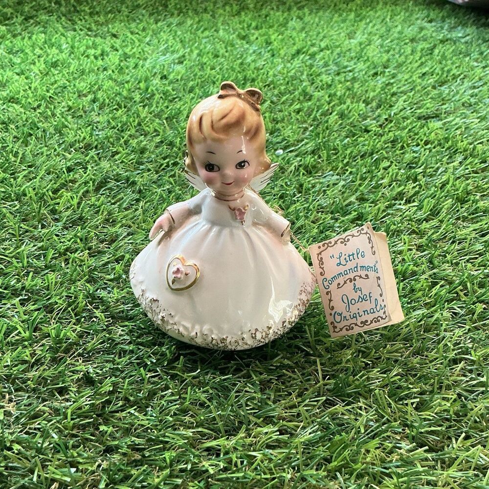 Vintage Josef Originals Little Commandments Stay Clean Sweet Angel Figurine Tag